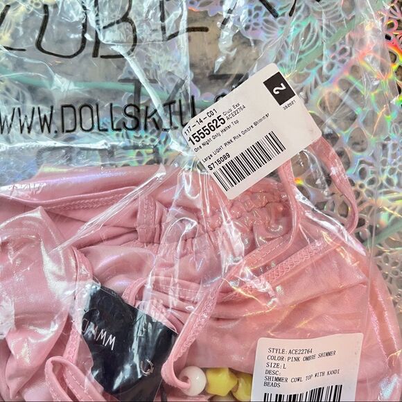 NWT xx Club Ex one night only shimmer beaded halter top Sz L - Picture 9 of 10